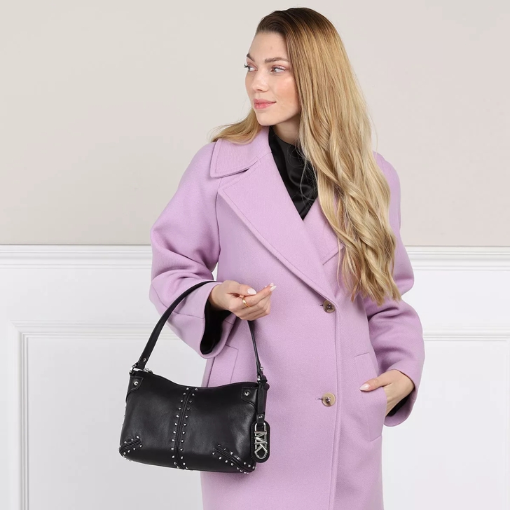 Michael Kors Astor Large Pouchette Black Hobo Bag