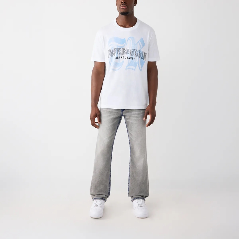 True Religion Jeans - Modell: Ricky- Lockere Passform- Farbige Ziern grau(Image 2)
