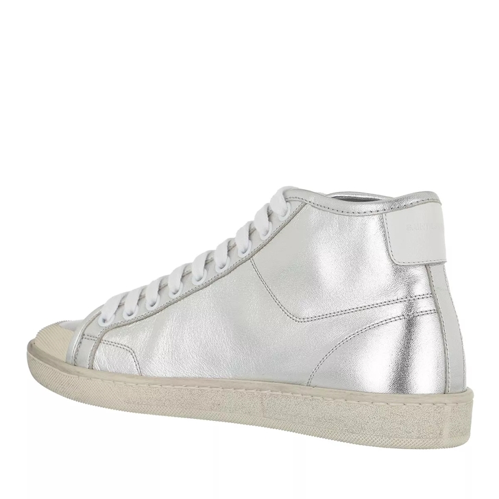 High top silver on sale sneakers