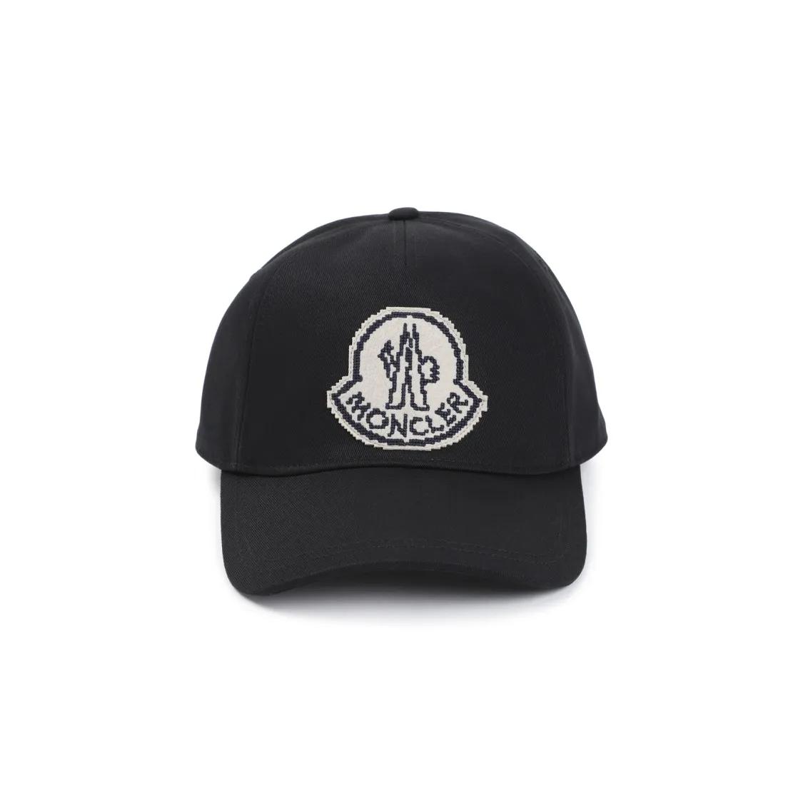 Moncler Mützen - Black Cotton Hat - Gr. ONE SIZE - in Schwarz - für Damen