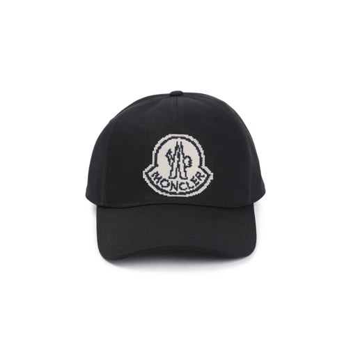 Moncler Black Cotton Hat Black Hatt