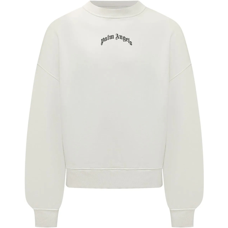 Palm Angels  Felpa con Girocollo e Logo weiß