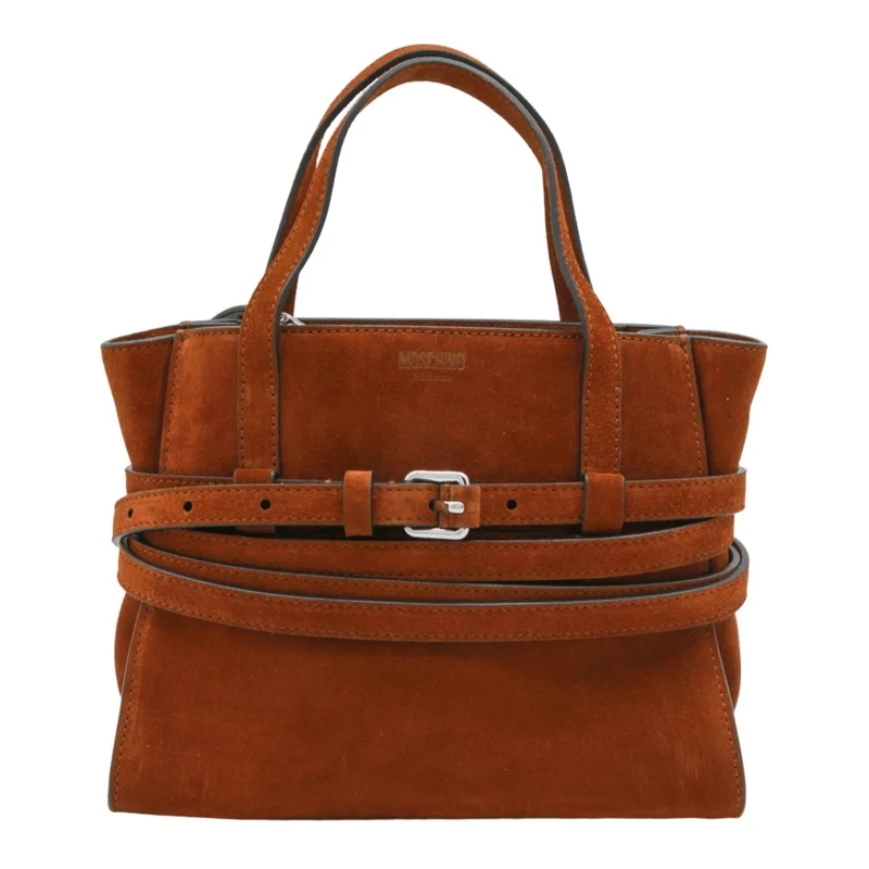 Moschino Sac à bandoulière Structured Suede Handbag With Decorative Belt Acce Orange