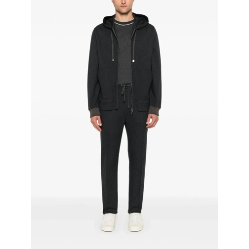 Peserico Hoodie Zip-Up Sports Hoodie Black (Image 2)