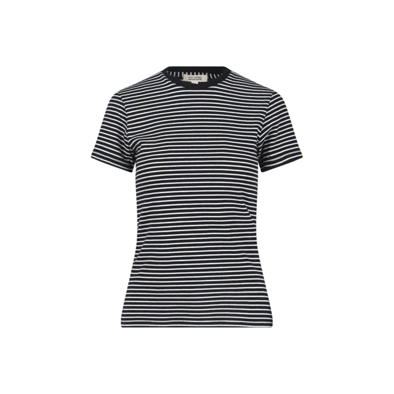 NILI LOTAN T-shirt Black T-Shirt With Round Neckline And Short Sleeve Black