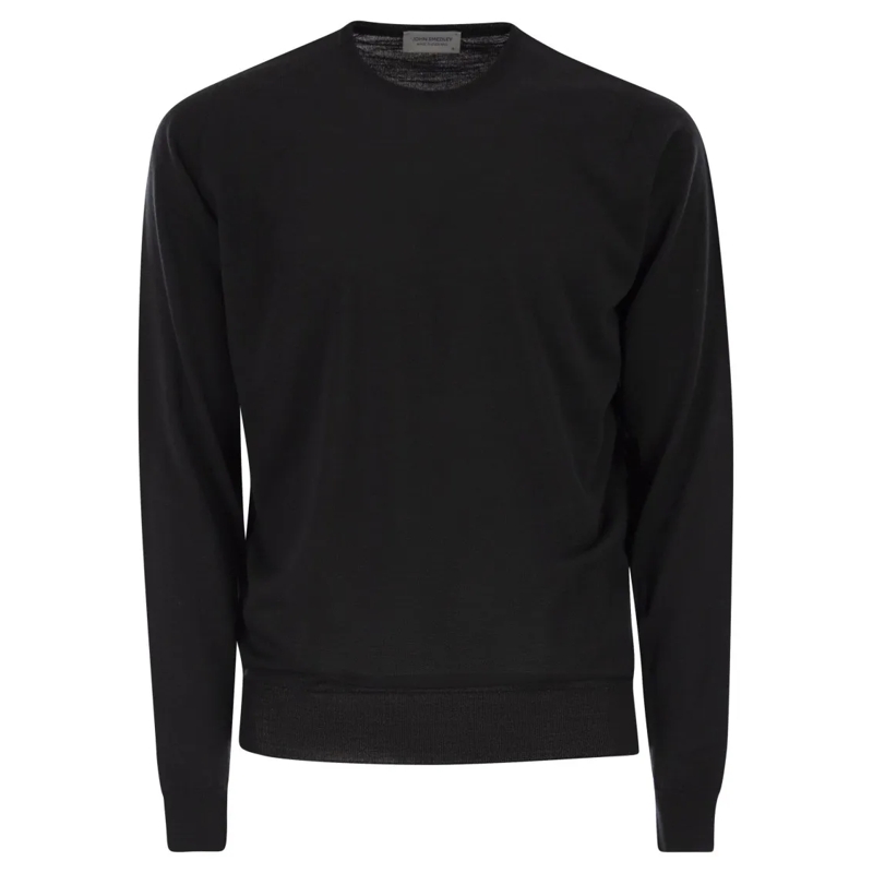 John Smedley Pull Lundy - Crew Neck Jumper In Extra-Fine Merino Wool Black