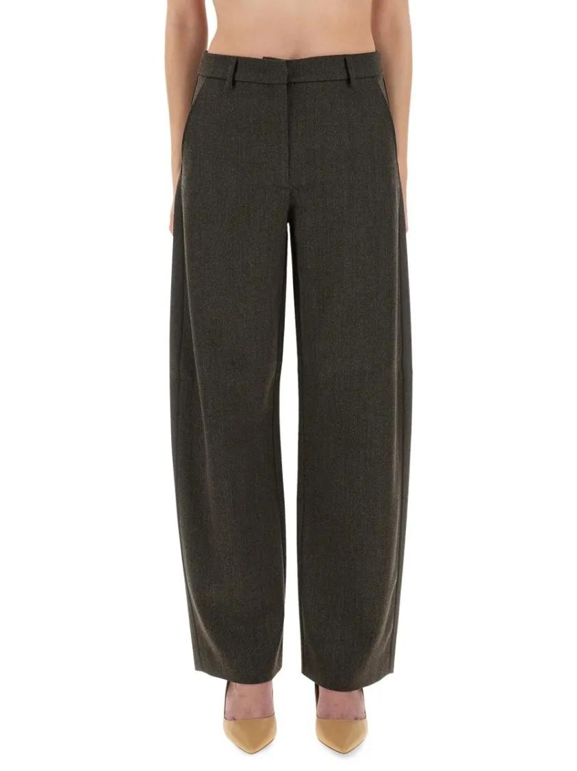 Thumbnail - Moschino - High-Waisted Wide Leg Pants With Tailored Silhouet - Größe 40 - grau