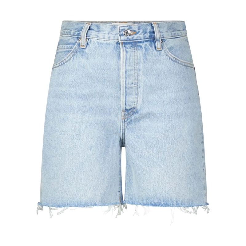 FRAME Bermuda Denim-Shorts aus Baumwolle Blau