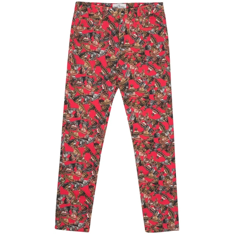 Vivienne Westwood Jeans à jambe droite Trousers Crazy Orb mehrfarbig