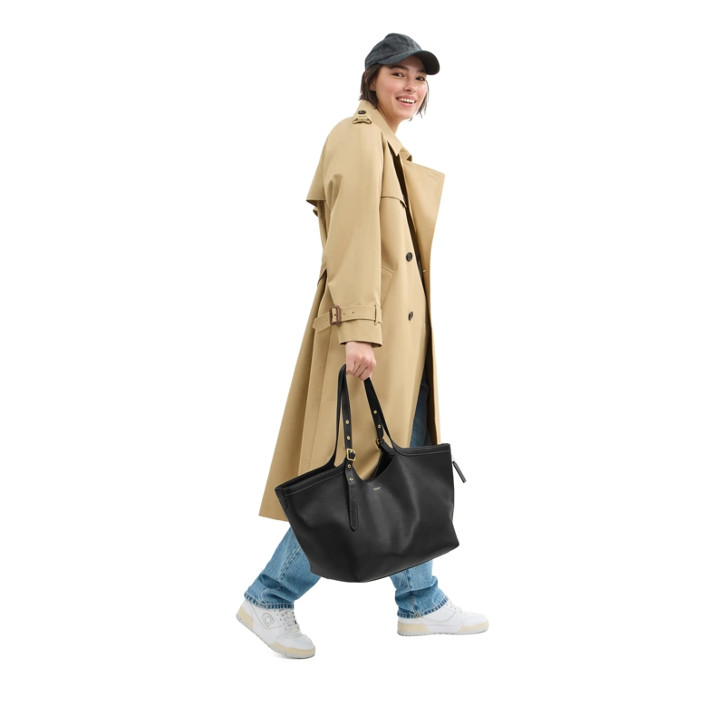 Coach Shopper Natural Grain Leather Gramercy Tote Black(Image 3)