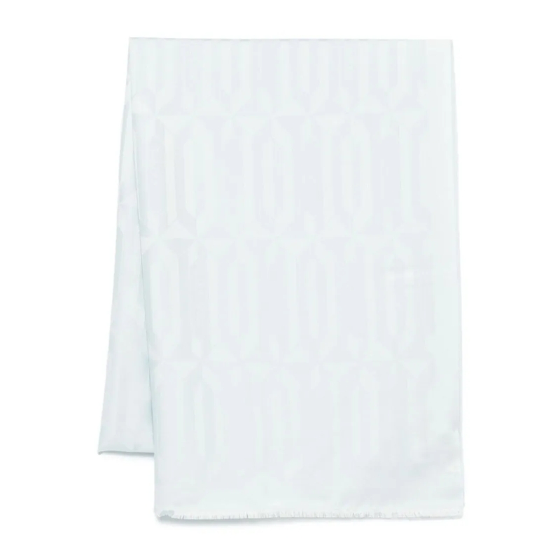 Lanvin Leichter Schal Patterned Jacquard Scarf With Frayed Edges White