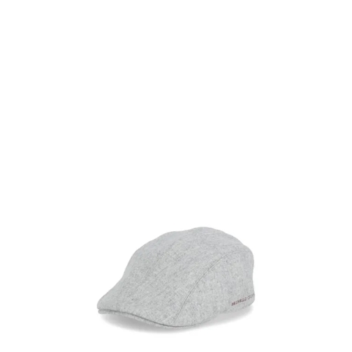 Brunello Cucinelli Grey Wool Flap Cap Grey 