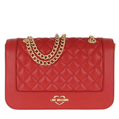 Love Moschino Quilted Shoulder Bag Red Cartable