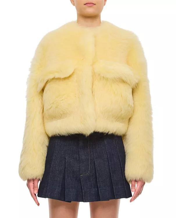 Bottega Veneta - Short Shearling Jacket - Größe 38 - yellow