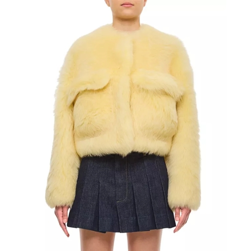 Bottega Veneta Short Shearling Jacket Yellow 