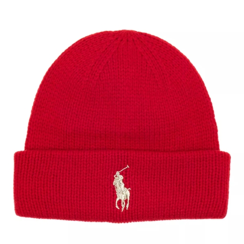 Polo Ralph Lauren Urban Beanie Hat Cold Weather Red Cappello di lana