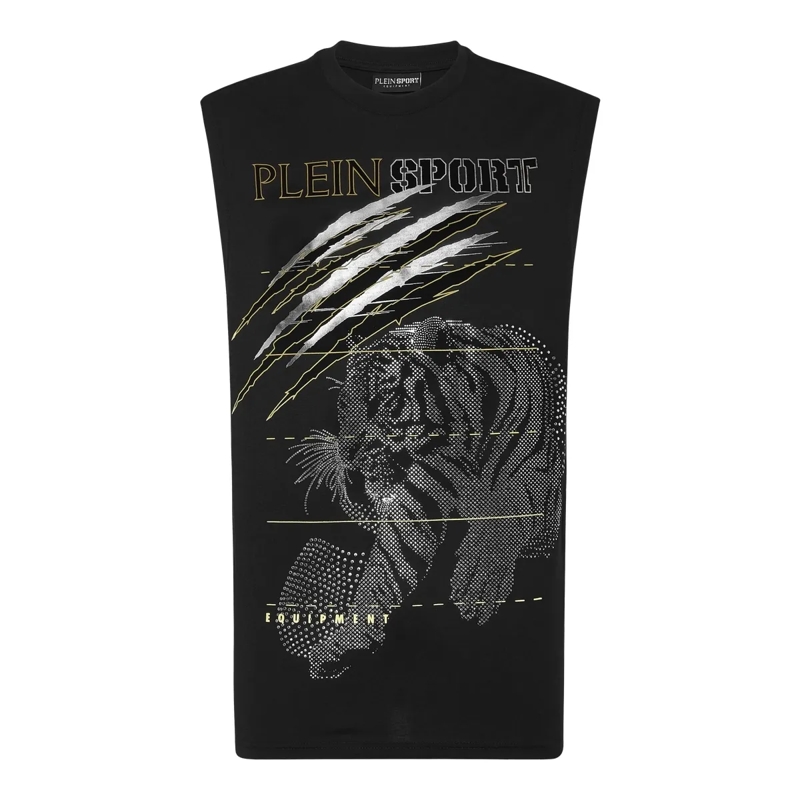 Plein Sport Top Tanktop Tiger schwarz