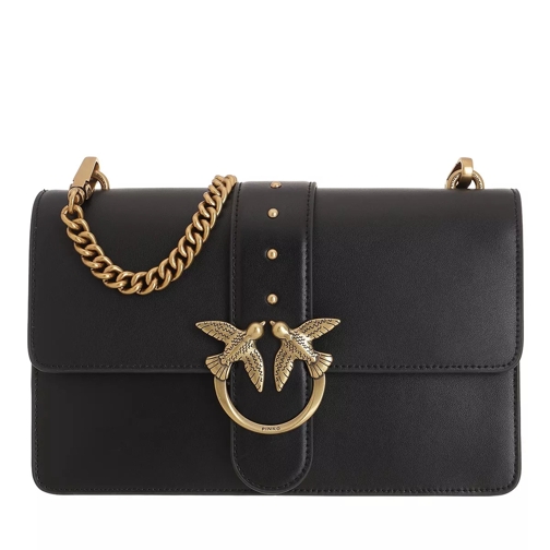 Pinko Love Classic Icon Simply 13 Cl Nero Antique Gold Messenger Bag