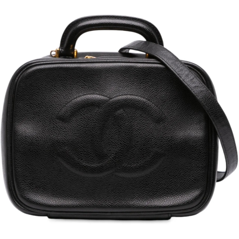 Chanel Sac à bandoulière CC Caviar Vanity Case schwarz