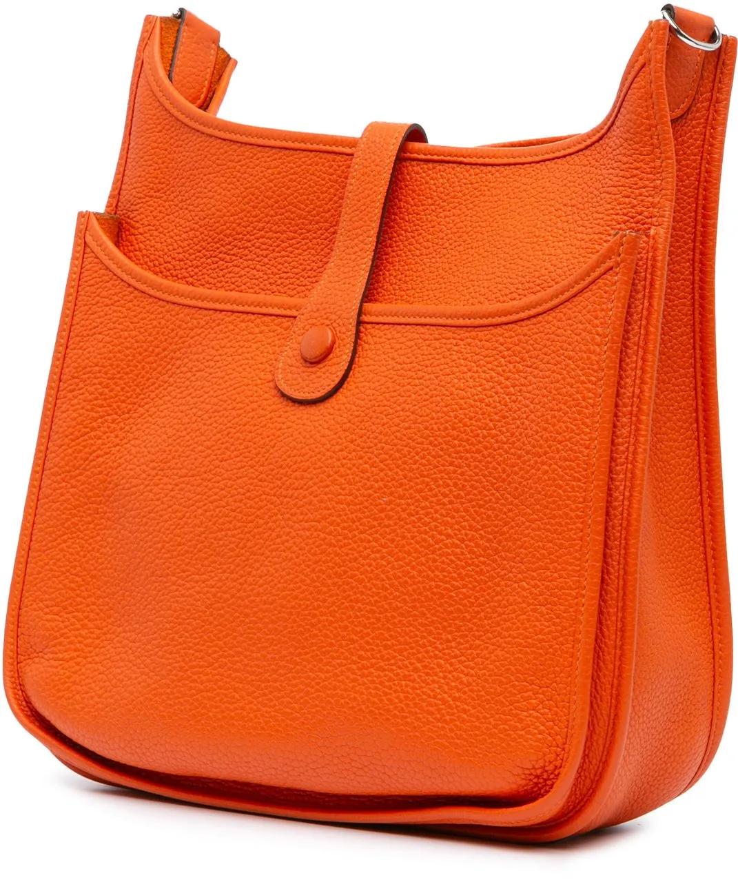 Hermès Hobo bags 2014 Clemence Evelyne III GM in oranje
