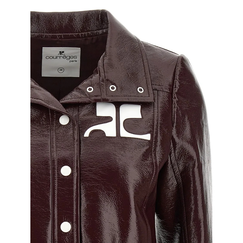 Courrèges Übergangsjacke Blouson Reedition Vinyl Dunkelrot(Image 4)