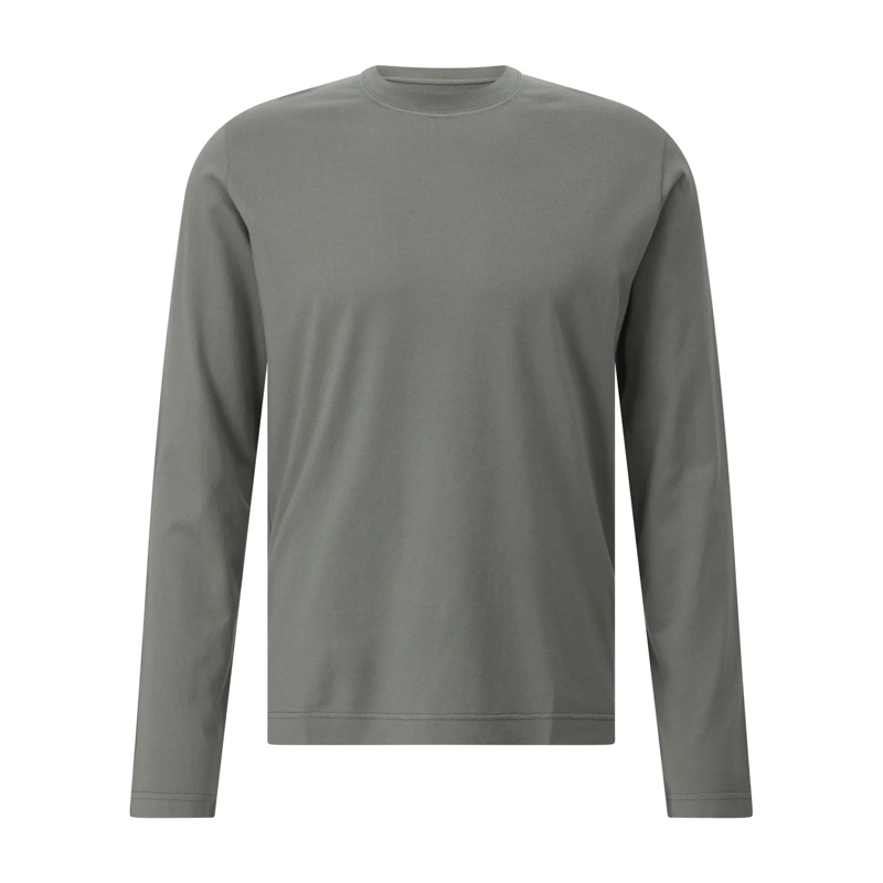 Fedeli T-Shirt Langarmshirt aus Baumwolle Grün