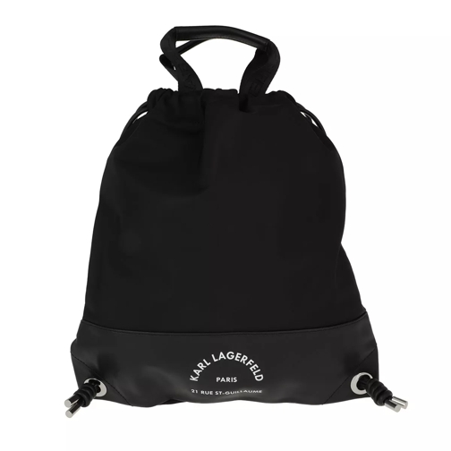 Karl Lagerfeld Rue St Guillaume Flat Backpack Nylon Black Backpack