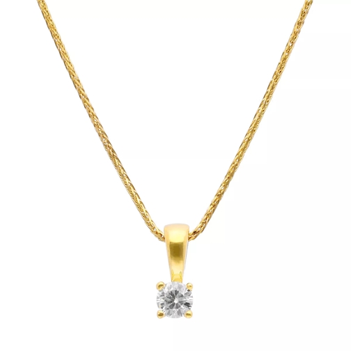 diamondline pendant/chain 375 YG 1 diamond ca. 0,14 ct. H-si  gold Short Necklace