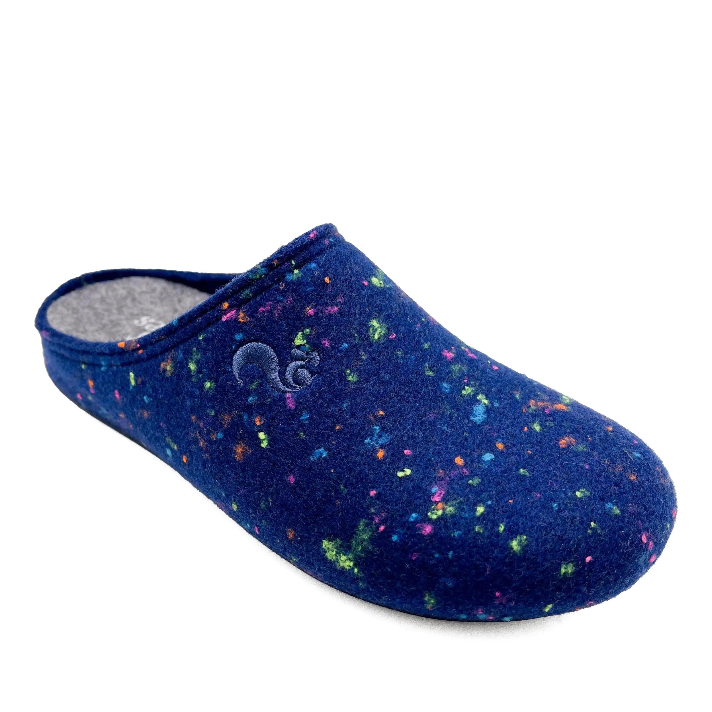 thies Sneakers - thies 1856 ® Recycled PET Slipper vegan LED navy ( - Gr. 36 (EU) - in Blau - für Damen