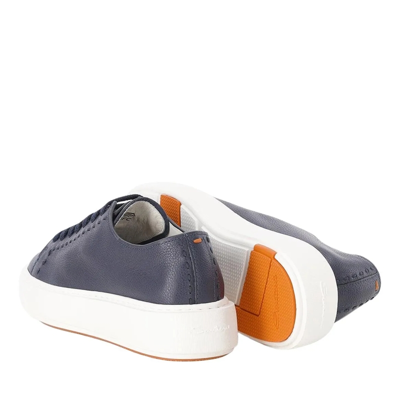 Santoni Schnürschuhe Sneaker aus Leder blau(Image 2)