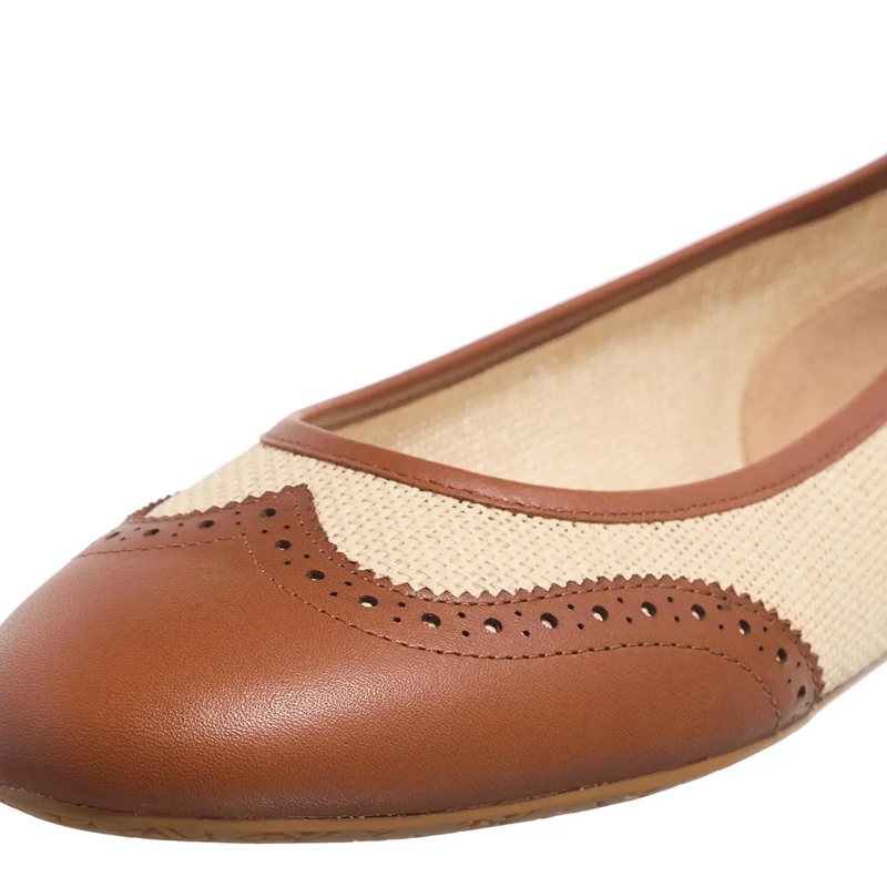 Lauren Ralph Lauren Ballerinas Jayna Wingtp Flats Ballet Light Natural/Lauren Tan(Image 5)