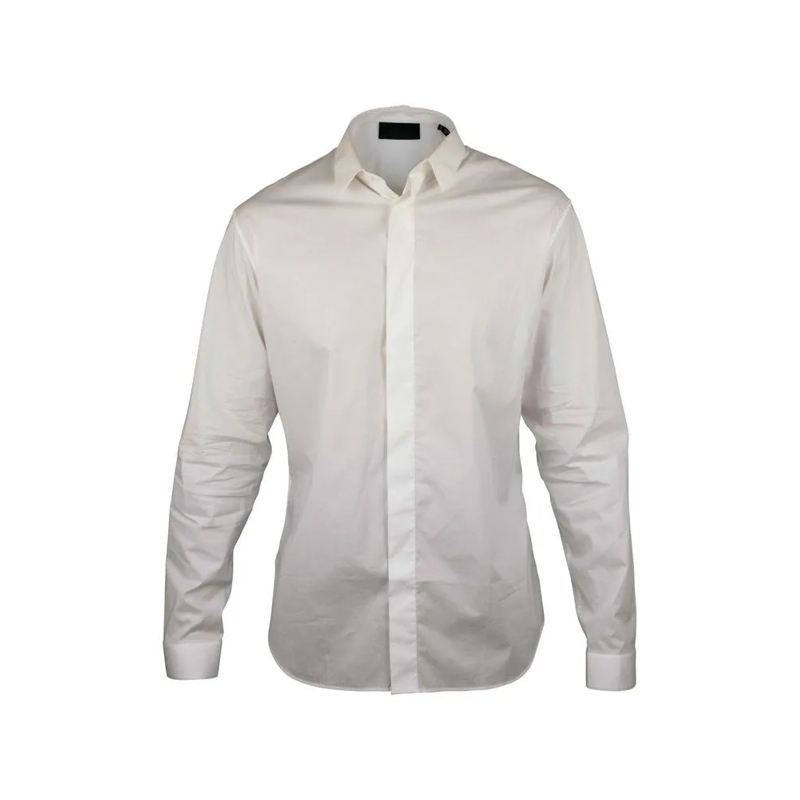 Philipp Plein Hemd Off-White Cotton Shirt With Concealed Mother-Of-Pe Grey