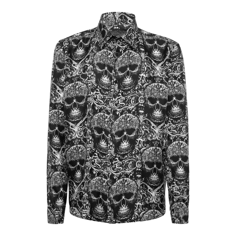 Philipp Plein Hemd Shirt Skull schwarz