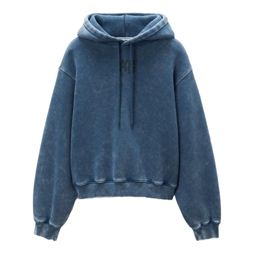 Alexander Wang Puff Logo-Appliqué Hoodie Blue Camicie