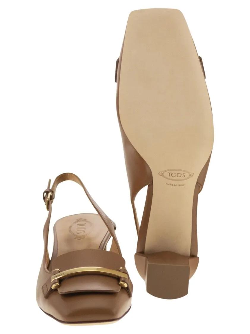 Thumbnail - Tod's Sandalen - Slingback Pump With Geometric Heel - Gr. 36 (EU) - in Braun - für Damen