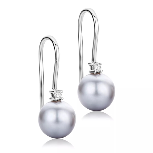 DIAMADA 18KT Earrings with Diamonds and Pearls White Gold Örhänge