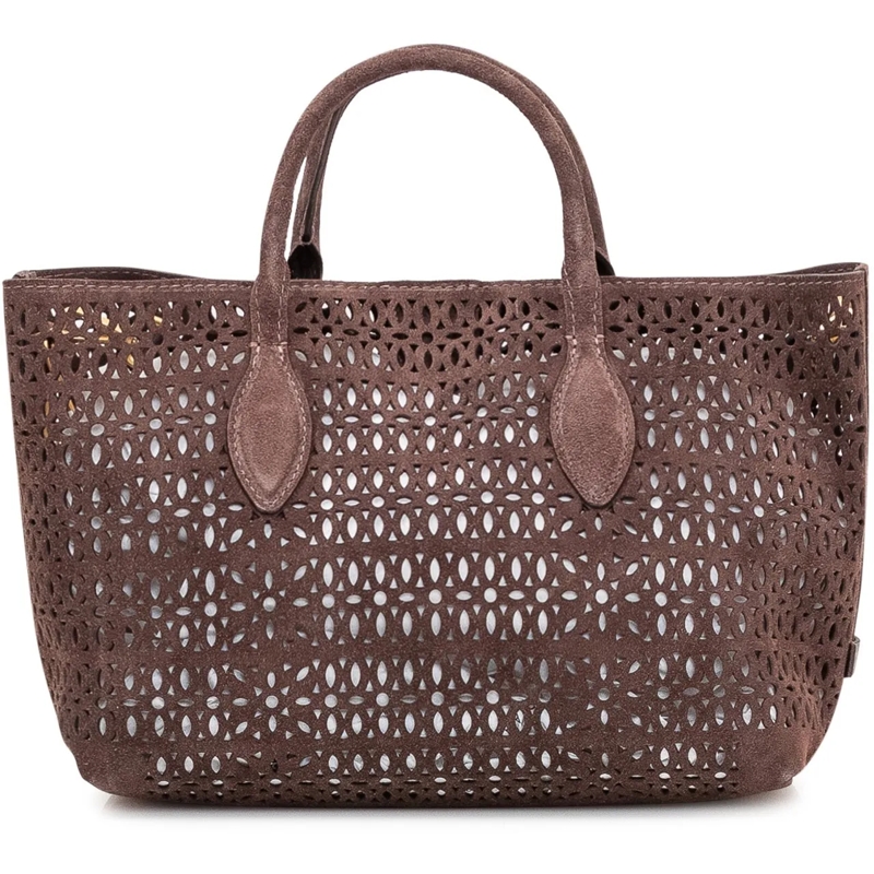 Gianni Chiarini Shopper Borsa a Mano Mashup con Traforature e Doppi Manici braun(Image 4)