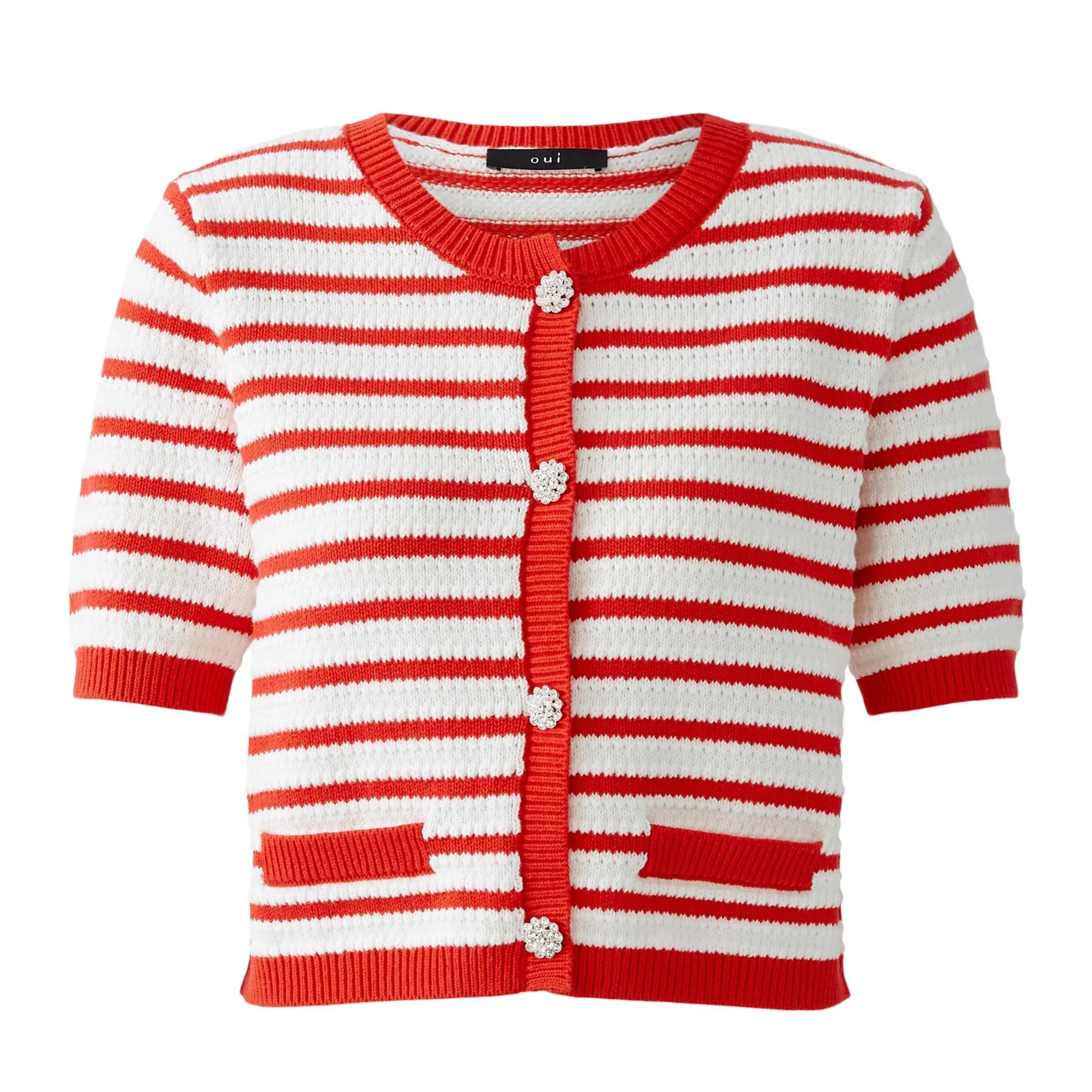 Thumbnail - Oui - Strickjacke - Größe 44 DAMEN - red
