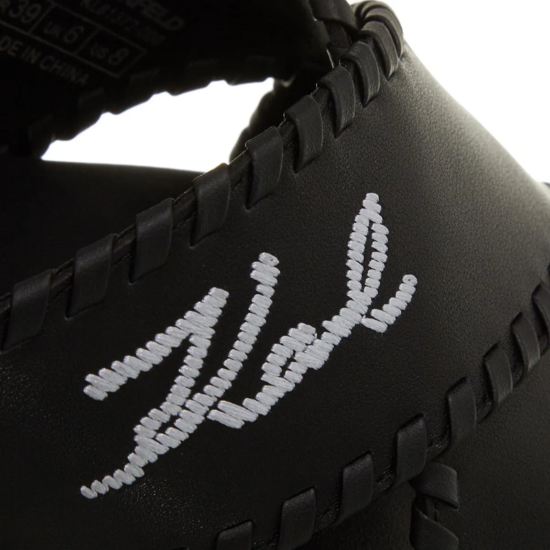 Karl Lagerfeld Slides Kleo Whipstitch Krosstrap Black Lthr(Image 5)