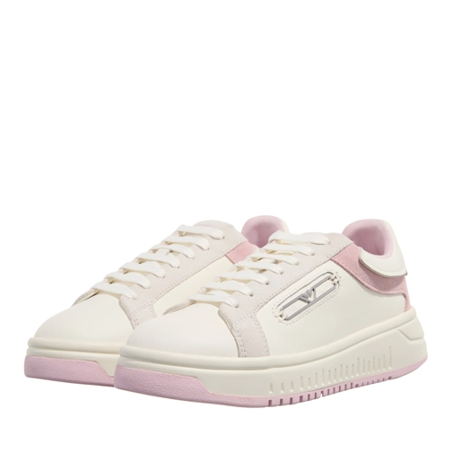Emporio Armani Low-Top Sneaker Action Leathe Off White+Pink