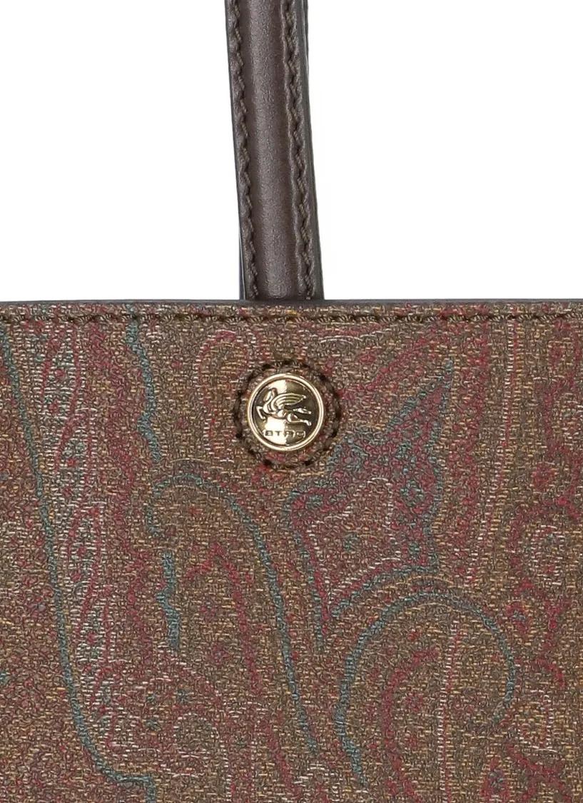 ETRO Shoppers & Totes Brown Cotton Shopping Bag With Pochette in bruin