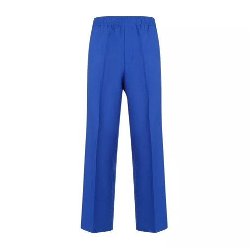 Gucci Straight Electric Blue Cotton Pants Blue 