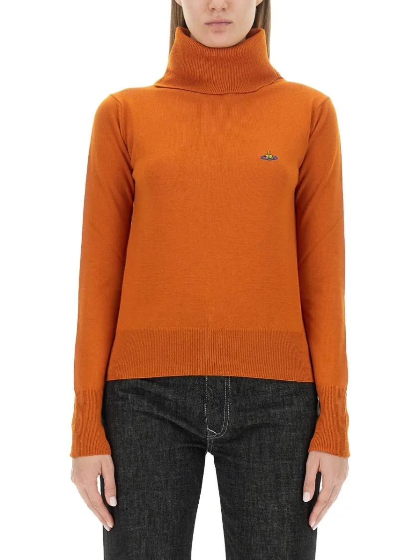 Thumbnail - Vivienne Westwood - Giulia Turtleneck Jersey - Größe L - orange