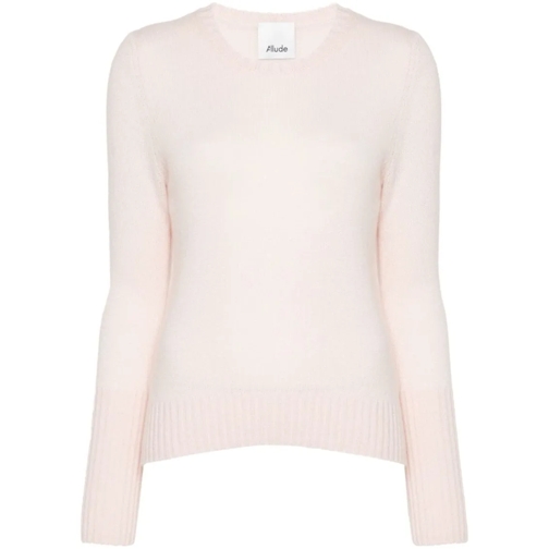 Allude Pullover Light Pink Cashmere Sweater Pink