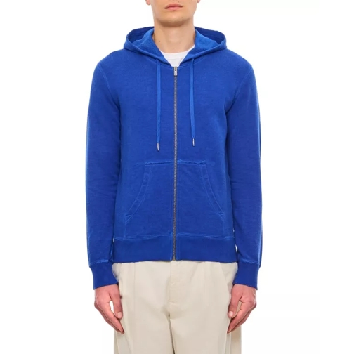 Golden Goose Cotton Zipped Hoodie Blue 