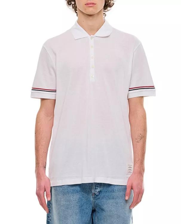 Thom Browne - Ribbed Cuff Polo Shirt - Größe 3 - white