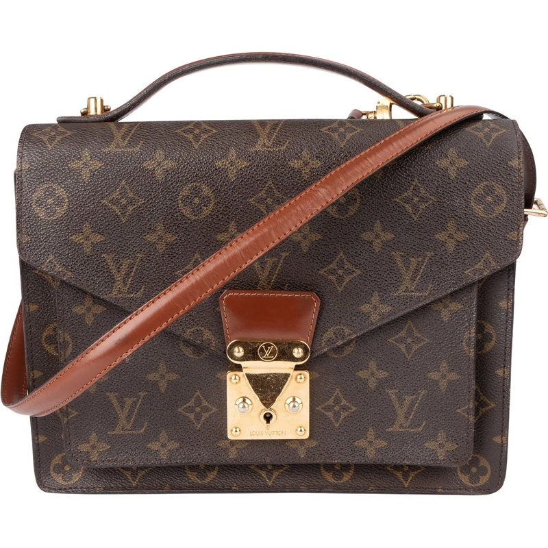 Louis Vuitton Tote Louis Vuitton Canvas Monogram Monceau Handbag braun