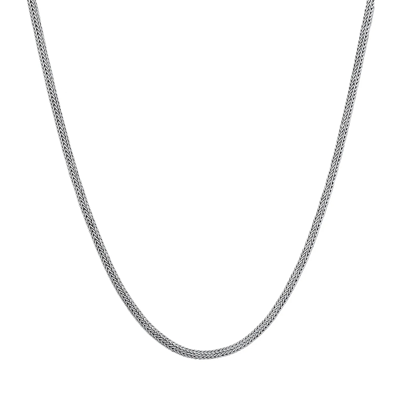 Kuzzoi Mittellange Halskette Halskette Herren Basic Schlangenkette Oxidiert 925 silber(Image 2)