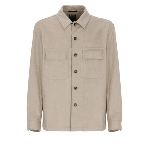 Zegna Übergangsjacke Cashmere Overshirt Neutrals