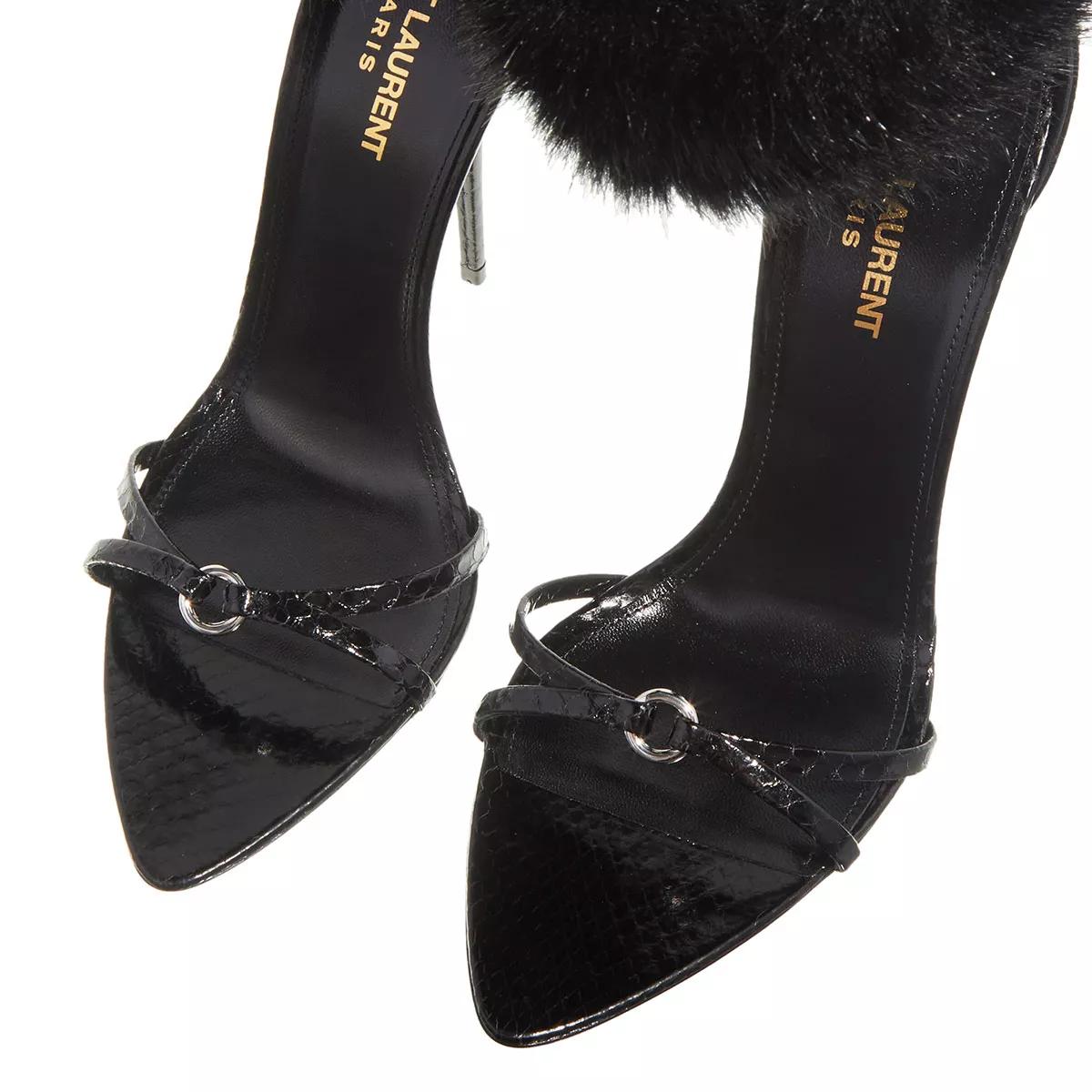 Black clearance fur heels